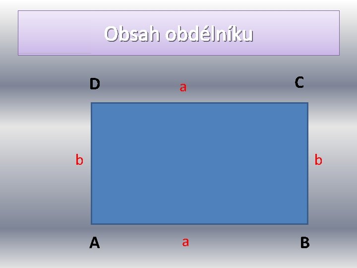 Obsah obdélníku D a C b b A a B 