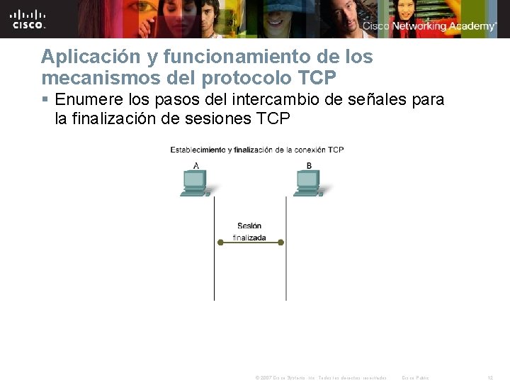 Aplicación y funcionamiento de los mecanismos del protocolo TCP § Enumere los pasos del
