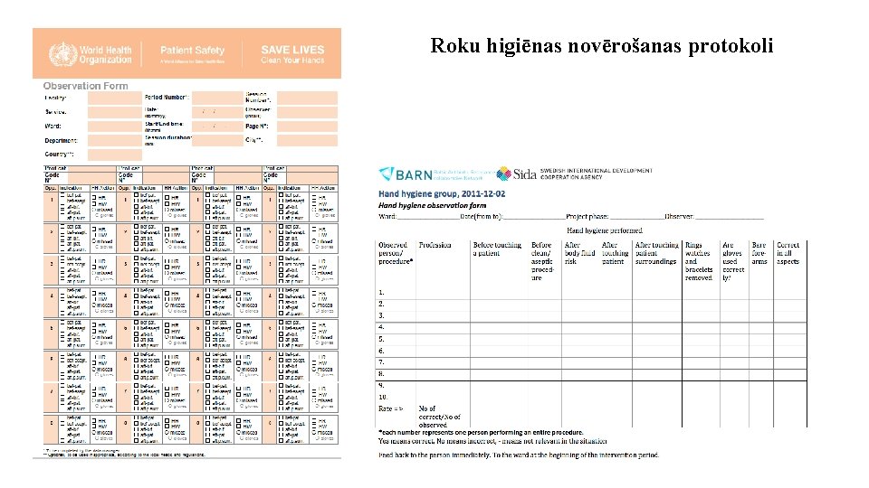 Roku higiēnas novērošanas protokoli 