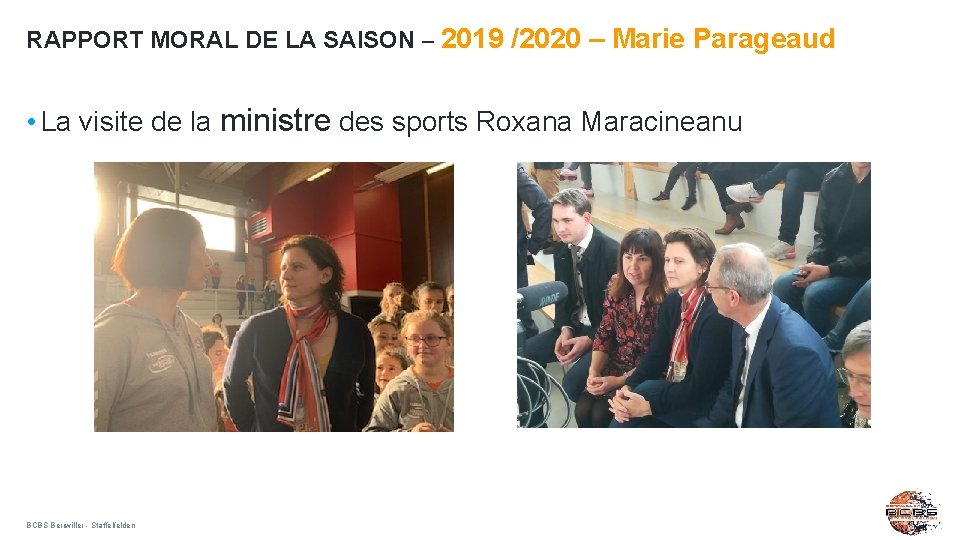 RAPPORT MORAL DE LA SAISON – 2019 /2020 – Marie Parageaud • La visite