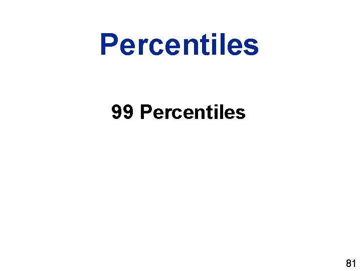 Percentiles 99 Percentiles 81 