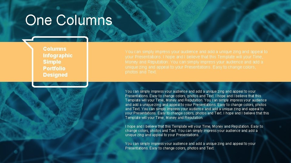 One Columns Infographic Simple Portfolio Designed You can simply impress your audience and add