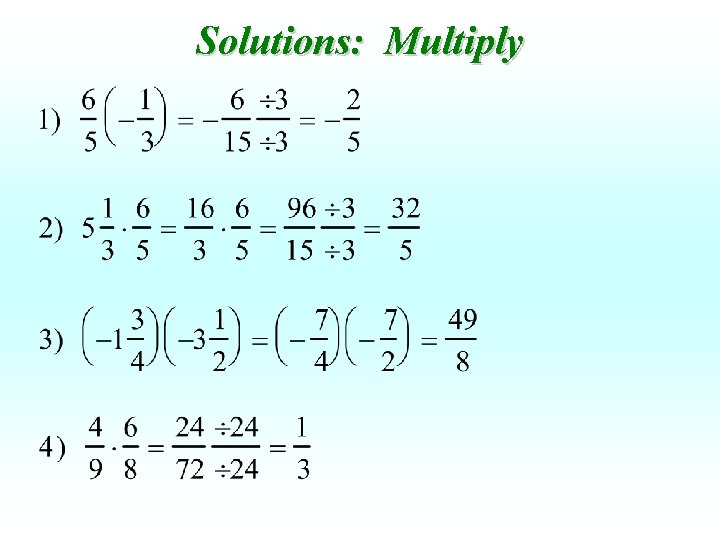 Solutions: Multiply 