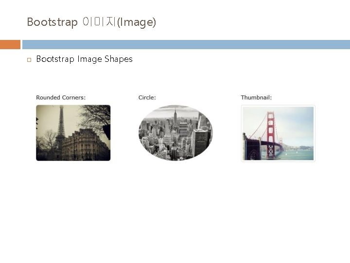 Bootstrap 이미지(Image) Bootstrap Image Shapes 