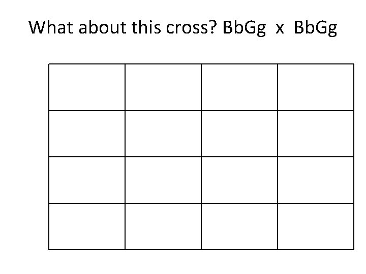 What about this cross? Bb. Gg x Bb. Gg 