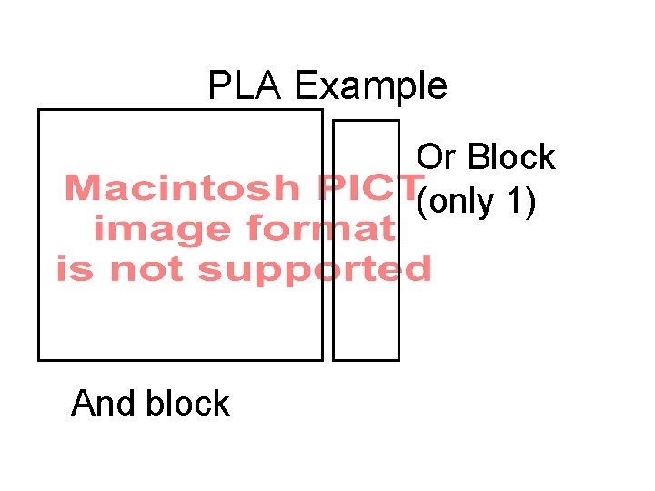 PLA Example Or Block (only 1) And block 