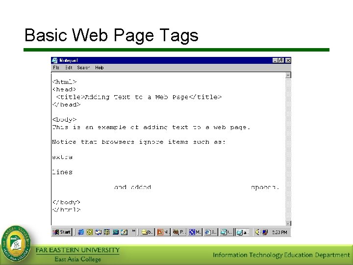 Basic Web Page Tags 