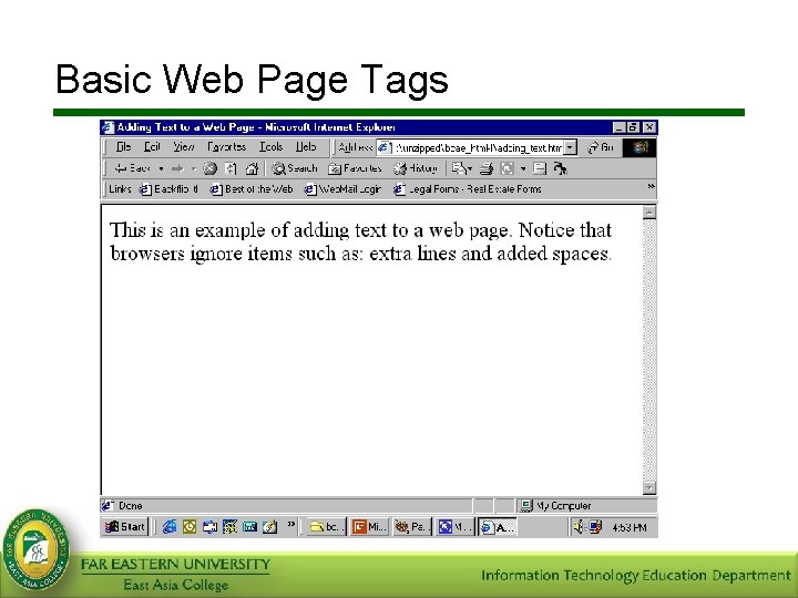 Basic Web Page Tags 