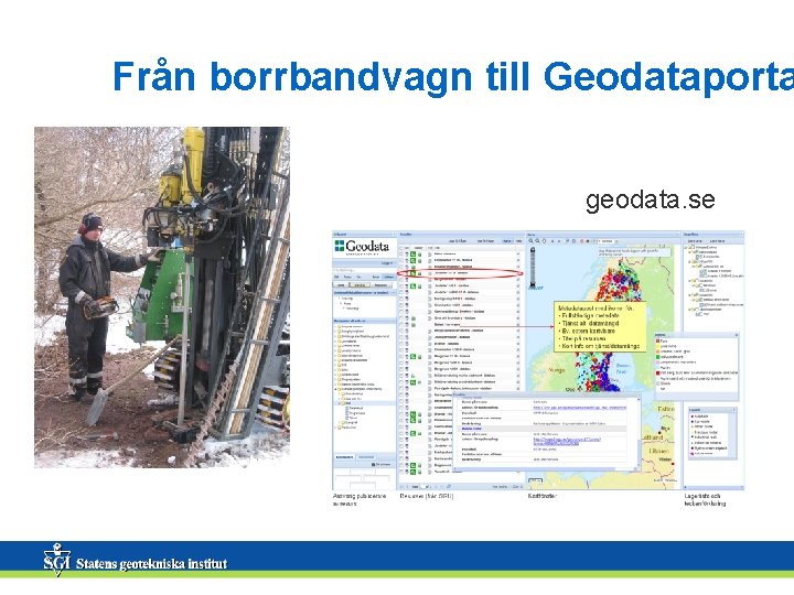 Från borrbandvagn till Geodataporta geodata. se 