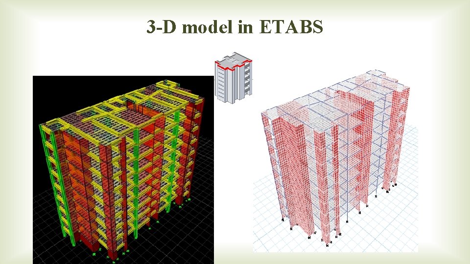 3 -D model in ETABS 