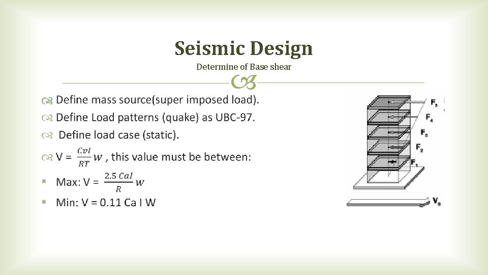 Seismic Design Determine of Base shear 