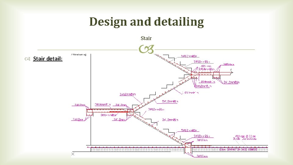 Design and detailing Stair detail: 