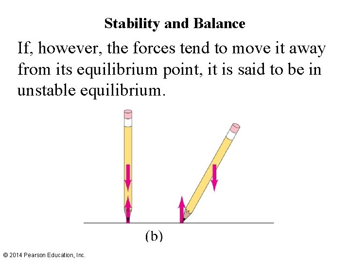 Stability and Balance If, however, the forces tend to move it away from its