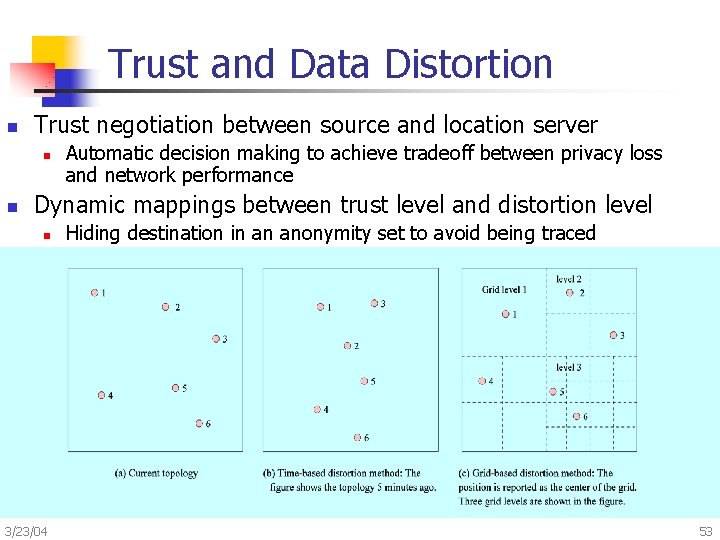 Trust and Data Distortion n Trust negotiation between source and location server n n