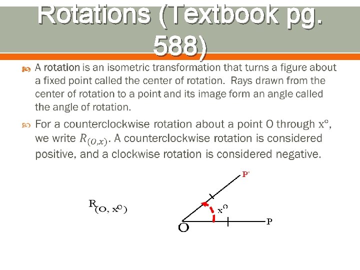 Rotations (Textbook pg. 588) 