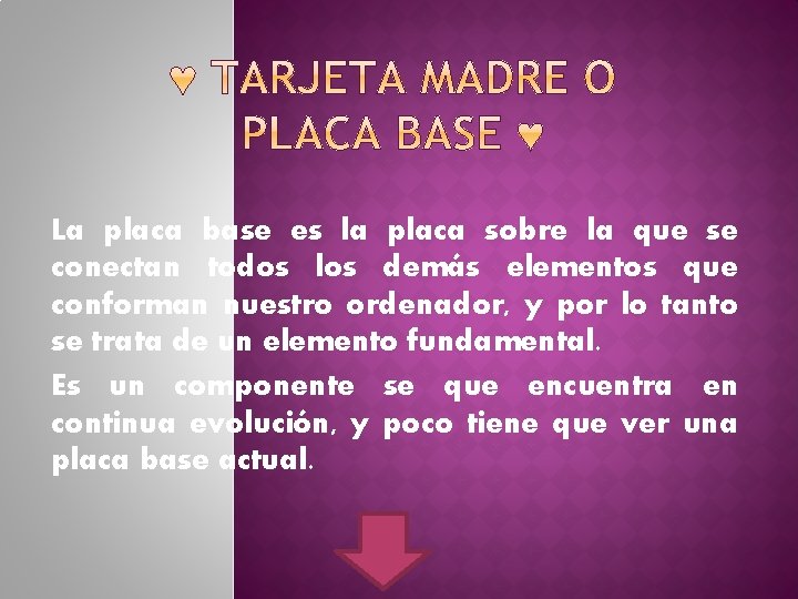 La placa base es la placa sobre la que se conectan todos los demás