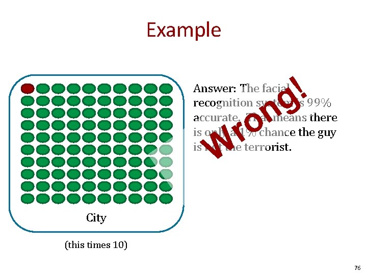 Example ! g n o Answer: The facial recognition system is 99% accurate. That