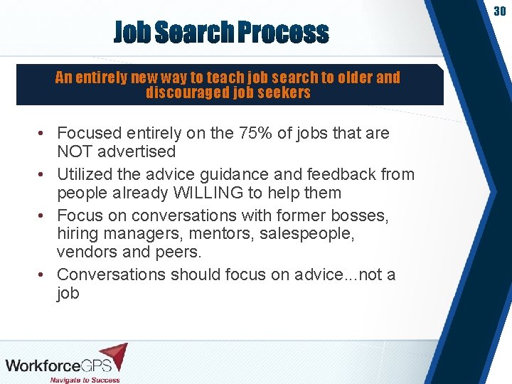 30 An entirely new way to teach job search to older and discouraged job