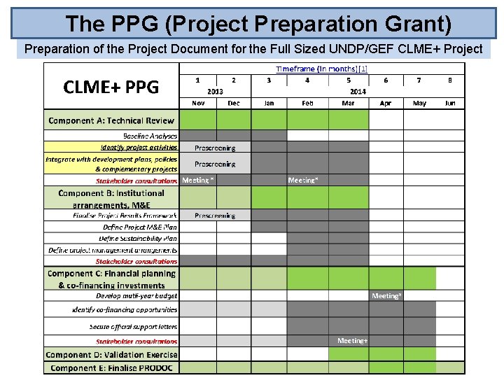 The PPG (Project Preparation Grant) Preparation of the Project Document for the Full Sized