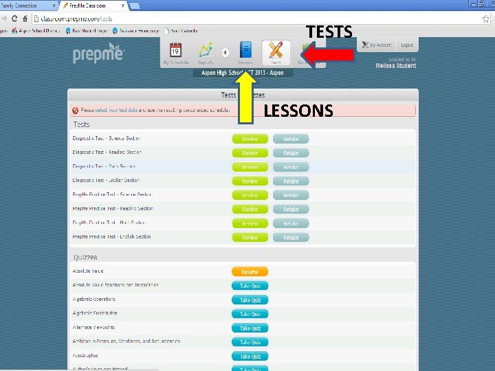 TESTS LESSONS 