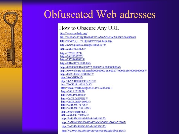 Obfuscated Web adresses 