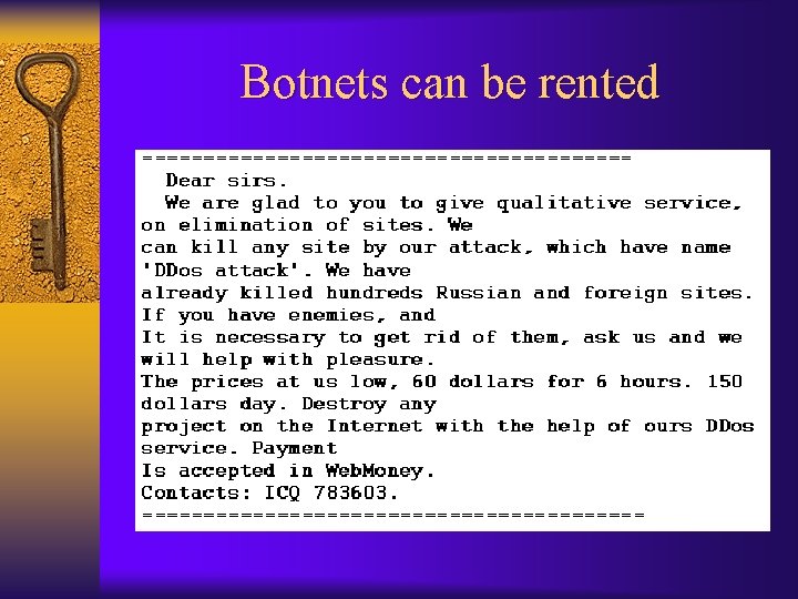 Botnets can be rented 