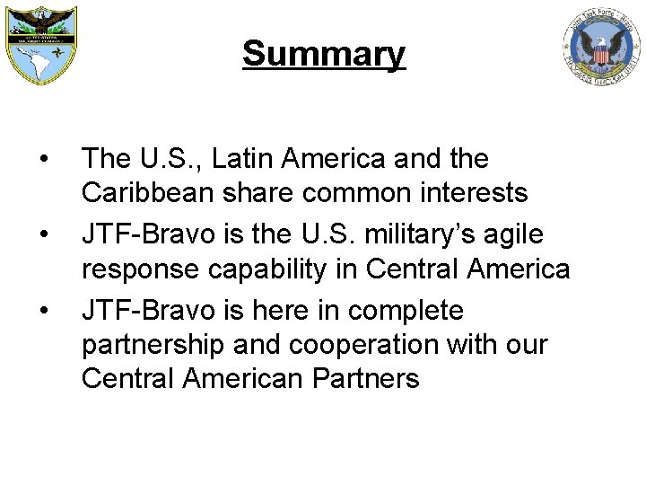 Summary • • • The U. S. , Latin America and the Caribbean share