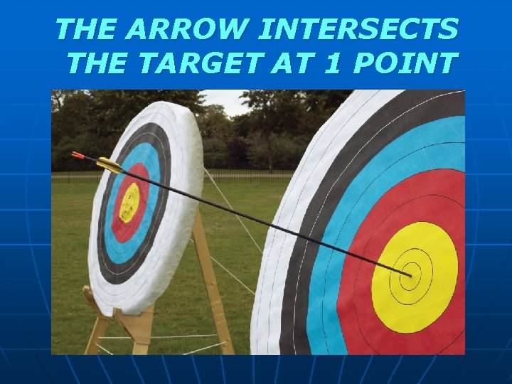 THE ARROW INTERSECTS THE TARGET AT 1 POINT 