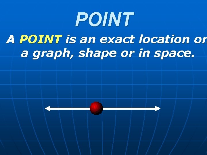 POINT A POINT is an exact location on a graph, shape or in space.