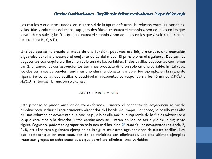 Circuitos Combinacionales – Simplificación de funciones booleanas – Mapas de Karnaugh 