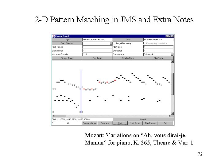 2 -D Pattern Matching in JMS and Extra Notes Mozart: Variations on “Ah, vous