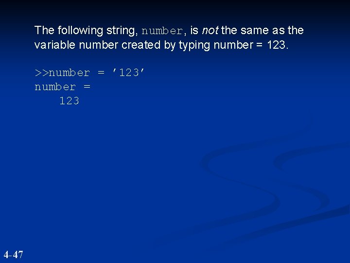 The following string, number, is not the same as the variable number created by