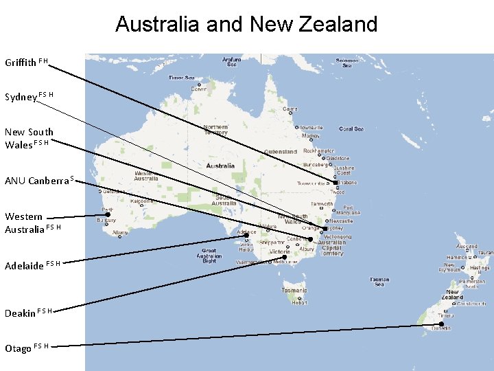 Australia and New Zealand Griffith F H Sydney F S H New South Wales