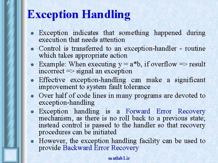 Exception Handling l l l l Exception indicates that something happened during execution that Exception Handling l l l l Exception indicates that something happened during execution that