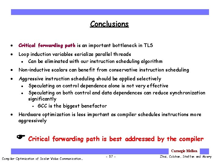 Conclusions · Critical forwarding path is an important bottleneck in TLS · Loop induction