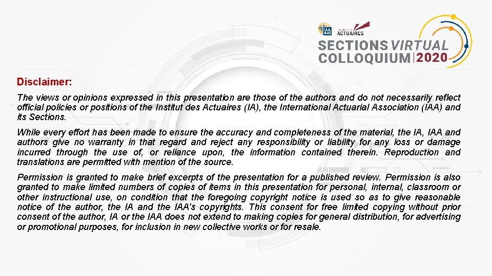 Disclaimer: The views or opinions expressed in this presentation are those of the authors