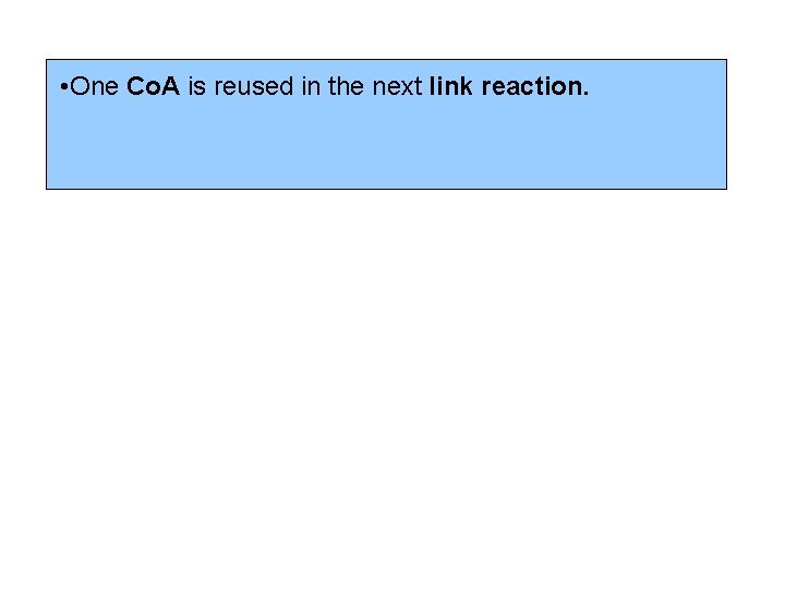  • One Co. A is reused in the next link reaction. 