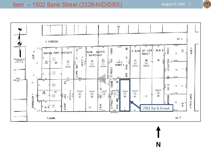 Item – 1502 Bank Street (2328 -NID/DRX) August 20, 2020 N 