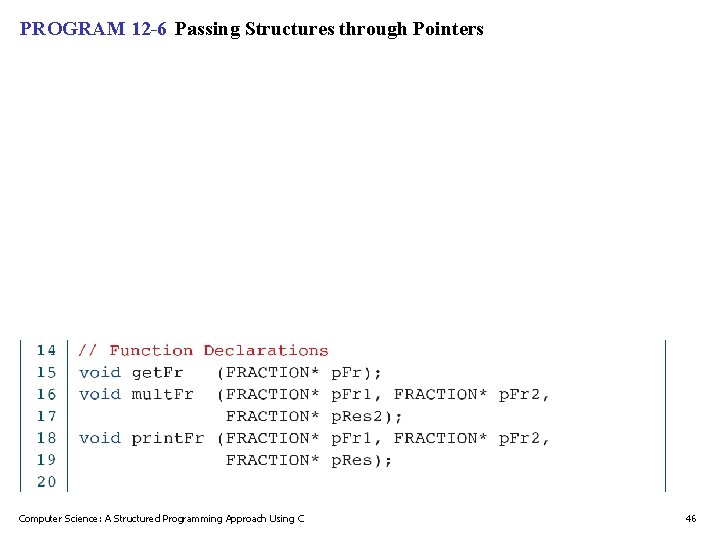 PROGRAM 12 -6 Passing Structures through Pointers Computer Science: A Structured Programming Approach Using