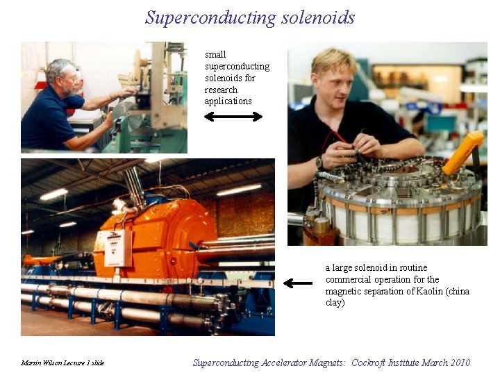 Superconducting solenoids small superconducting solenoids for research applications a large solenoid in routine commercial