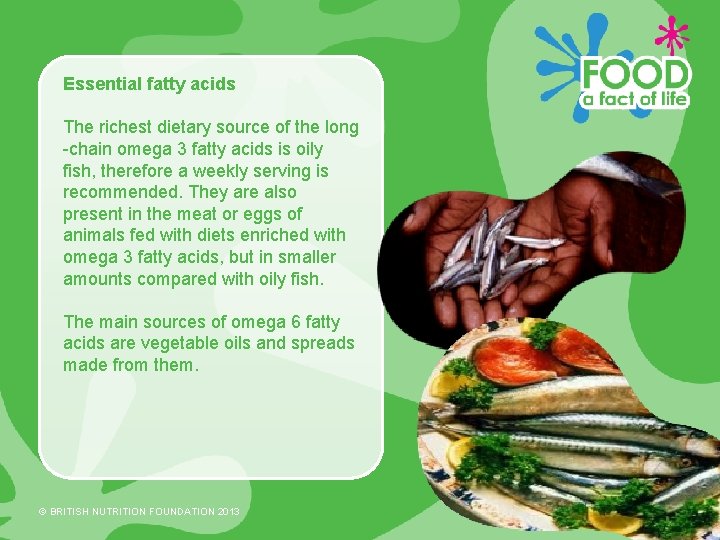 Essential fatty acids The richest dietary source of the long -chain omega 3 fatty