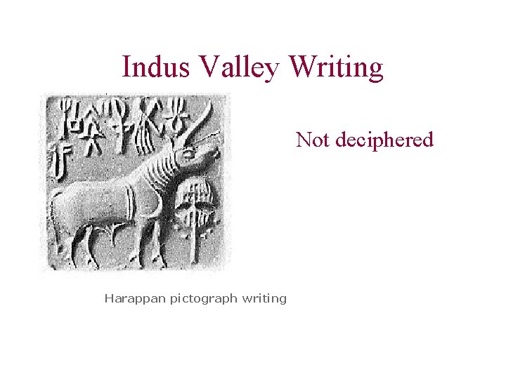 Indus Valley Writing Not deciphered Harappan pictograph writing 