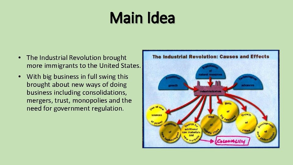 Main Idea • The Industrial Revolution brought more immigrants to the United States. •