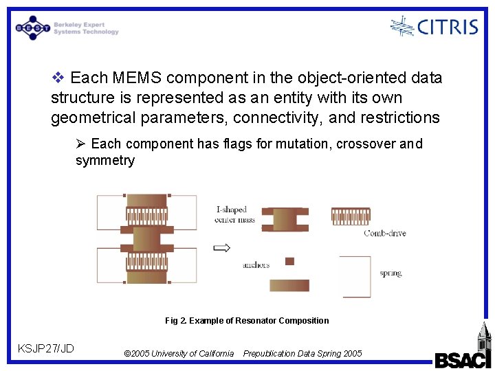 v Each MEMS component in the object-oriented data structure is represented as an entity