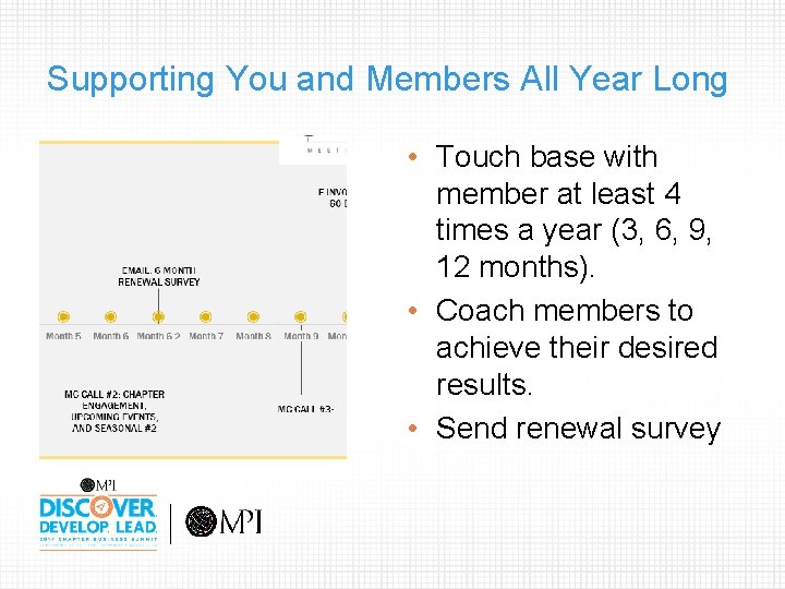 Supporting You and Members All Year Long • Touch base with member at least