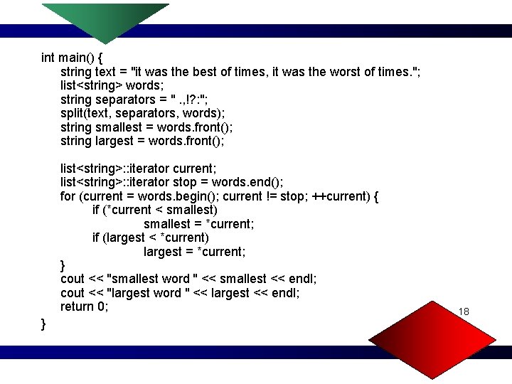 int main() { string text = "it was the best of times, it was