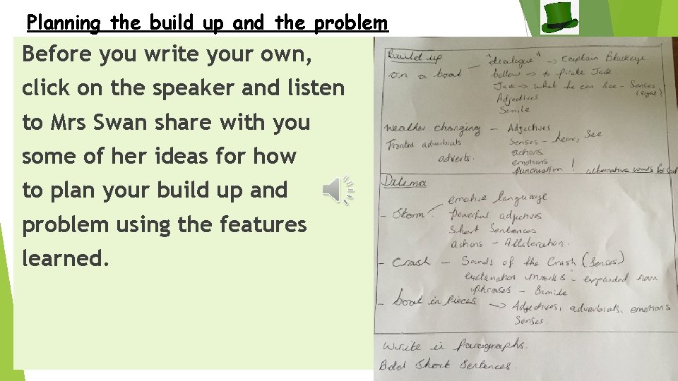 Planning the build up and the problem Before you write your own, click on