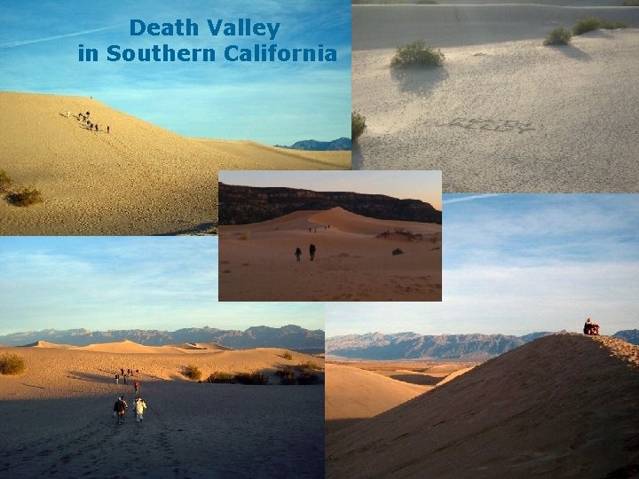 Death Valley in Southern California Sand dunes in Death Valley National Monument, California. Biology: