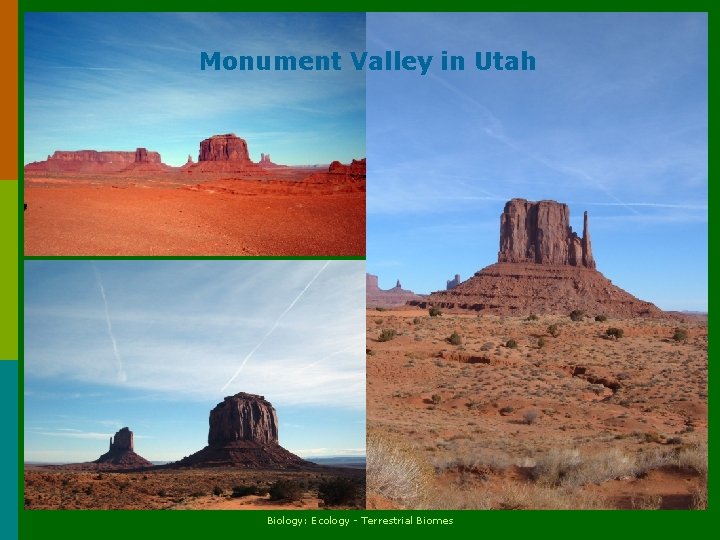 Monument Valley in Utah Biology: Ecology - Terrestrial Biomes 
