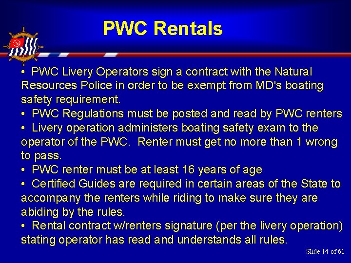 PWC Rentals • PWC Livery Operators sign a contract with the Natural Resources Police